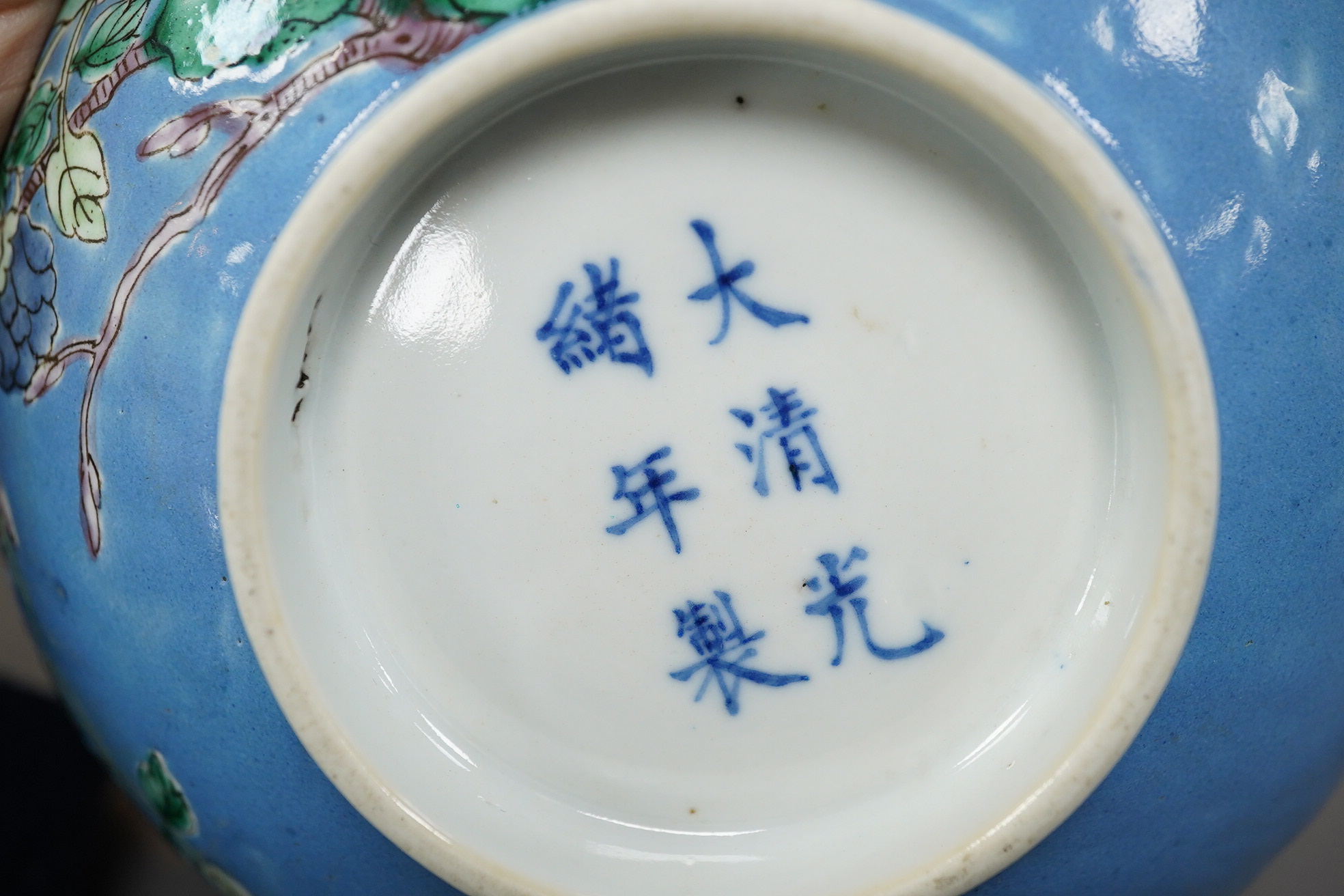 An unusual Chinese famille verte bowl, Guangxu mark, probably Republic Period